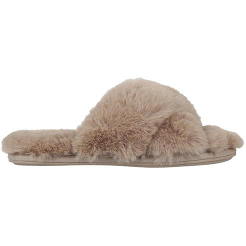 Jack Wills - Fluffy Cross Strap Slippers