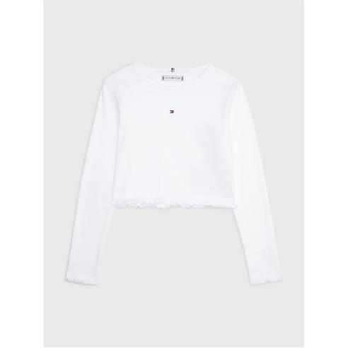 Tommy Hilfiger - Essential Ruffle Fitted Long Sleeve T-Shirt