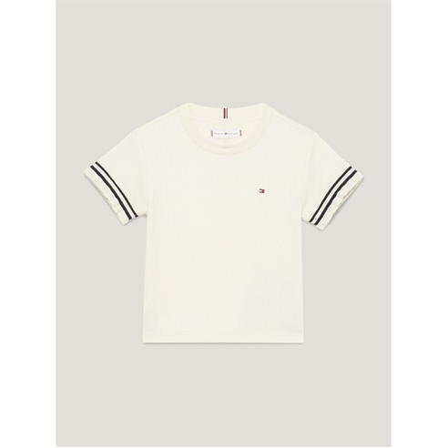 Tommy Hilfiger - RUFFLE RIB KNIT TOP S/S