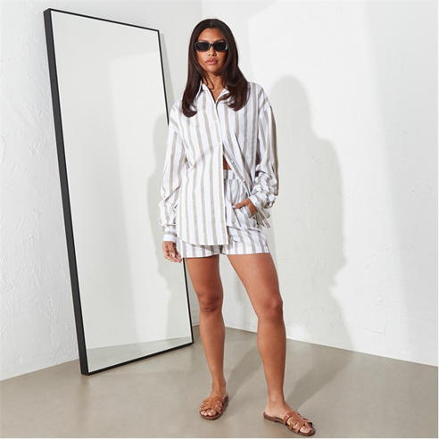 I Saw It First - Stripe Cotton Oversized Shirt