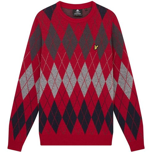 Lyle and Scott - Lyle and Scott Argyle Knit Jumper Mens