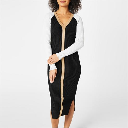 BOSS - Long Sleeve Knitted Bodycon Dress