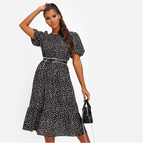 I Saw It First - Polka Dot Puff Sleeve Dress