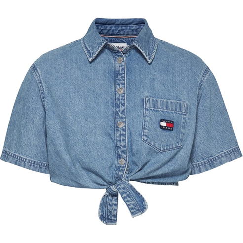Tommy Jeans - TJW CROP KNOT DENIM SHIRT