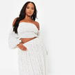 POLKA DOT - I Saw It First - Printed Shirred Puff Sleeve Bandeau Crop Top Co-Ord