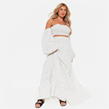 POLKA DOT - I Saw It First - Printed Shirred Puff Sleeve Bandeau Crop Top Co-Ord