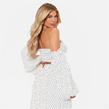 POLKA DOT - I Saw It First - Printed Shirred Puff Sleeve Bandeau Crop Top Co-Ord