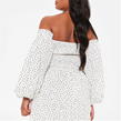 POLKA DOT - I Saw It First - Printed Shirred Puff Sleeve Bandeau Crop Top Co-Ord