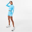 Bright Blue - Jack Wills - Quarter Zip Long Sleeve Crop Top