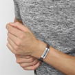 Brown - Boss - Mens BOSS Luke  Steel Brown Leather Bracelet