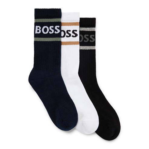 Boss - Rib Stripe Socks 3-Pack Mens
