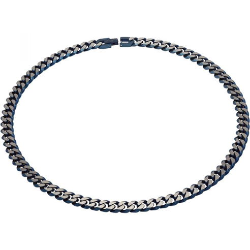 Unique And Co - Mens Unique & Co Stainless Steel Blue IP Necklace