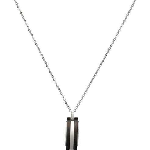 Unique And Co - Unique & Co. Stainless Steel Black Pendant & Chain