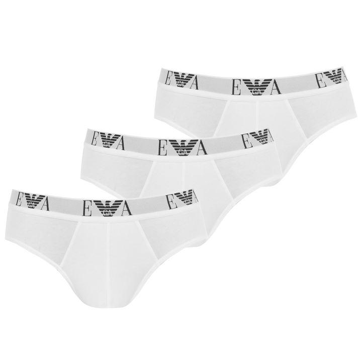 Emporio Armani Underwear 3 Pack Briefs - White 16510