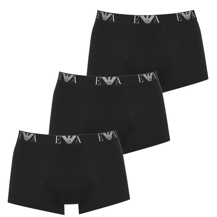 Emporio Armani Underwear 3 Pack Trunks - Black 21320