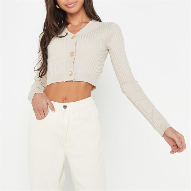 Missguided Petite Chunky Rib Knit Crop Cardigan | USC