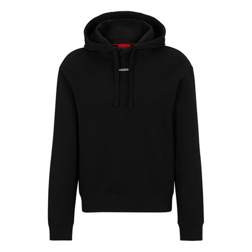 HUGO Sporty Tape Logo Lounge Hoodie - Black