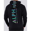 Black/Multi - Alpha Industries - Back Print Hoody Rainbow Refl.Print