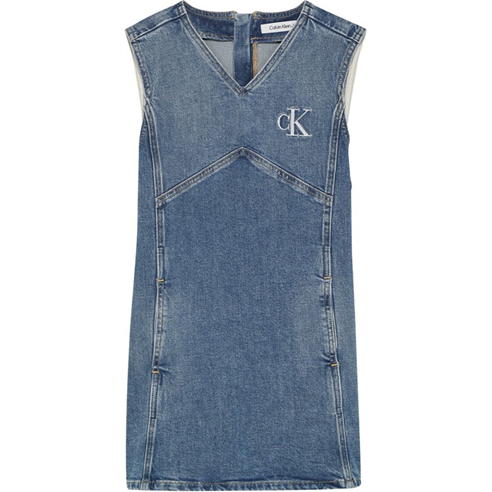 Calvin Klein Jeans - PINAFORE DRESS SMOKEY BLUE GREY
