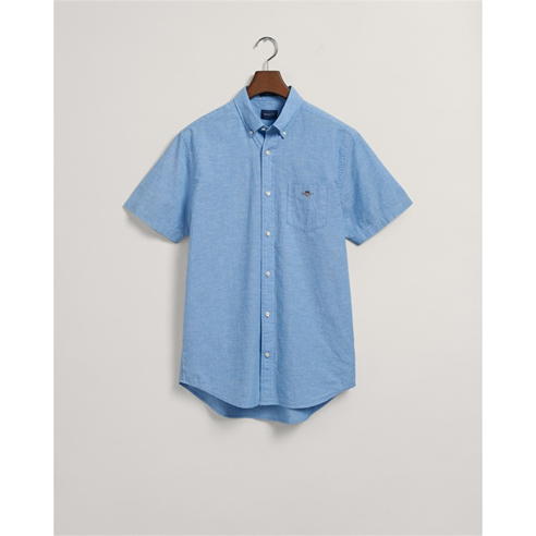 Gant - REG COTTON LINEN SS SHIRT DAY BLUE