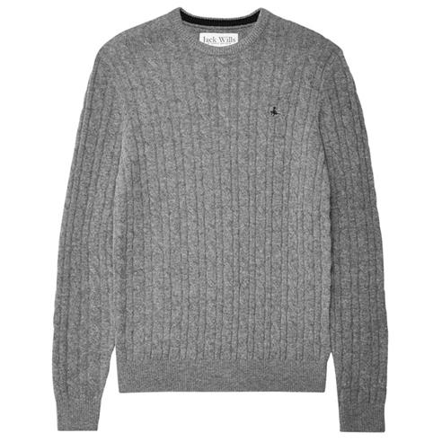 Jack Wills - Marlow Merino Wool Blend Cable Knitted Jumper