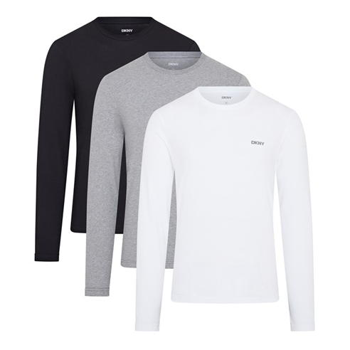 DKNY - 3-Pack Long Sleeve Warrior T-Shirt Mens