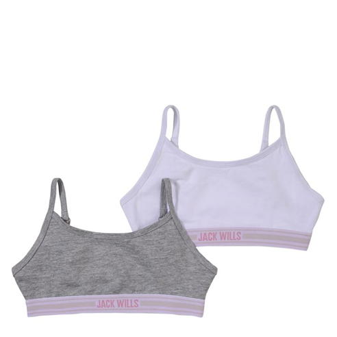 Jack Wills - Wills Kids Girls Multipack Bralettes 2 Pack