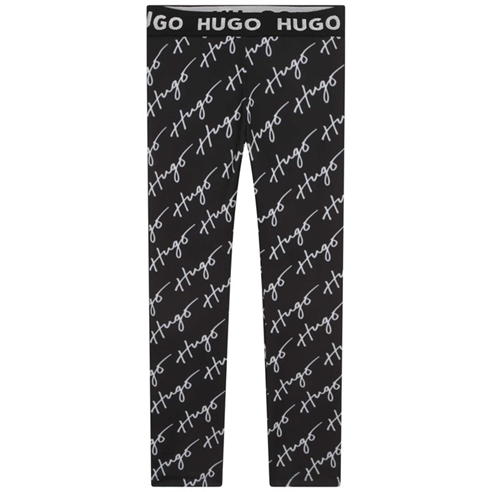 HUGO - Girls Black Logo Leggings