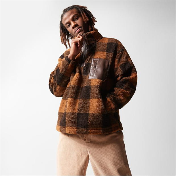 half zip teddy jacket