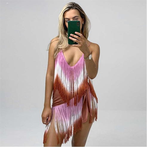 I Saw It First - Ombre Tassel Tie Side Beach Skirt