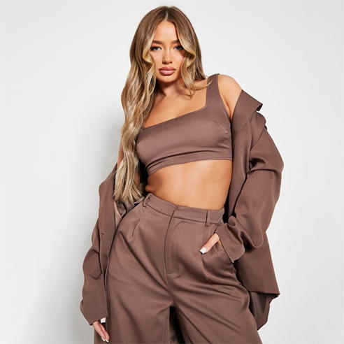 I Saw It First - Tailored Square Neck Crop Top