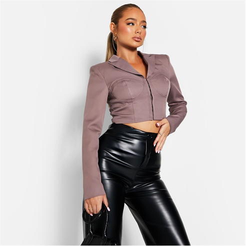 I Saw It First - Cropped Hook and Eye Blazer