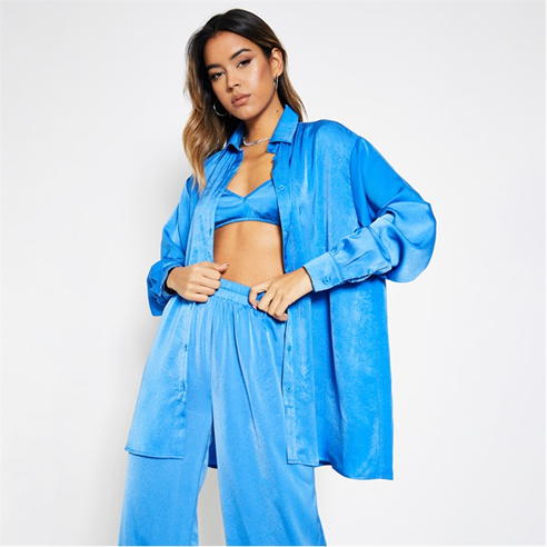I Saw It First - Longline Satin Shirt