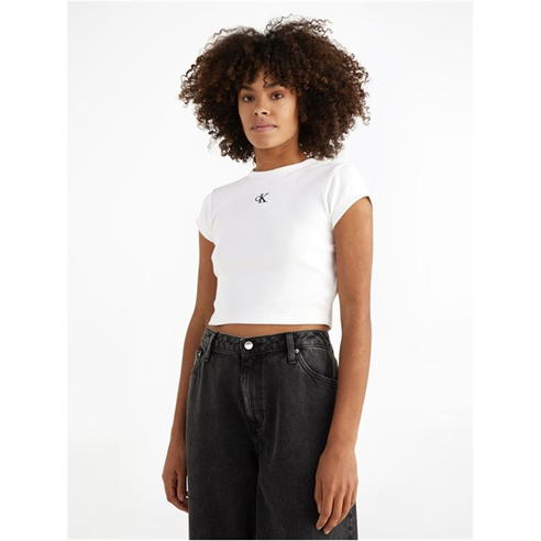 Calvin Klein Jeans - Calvin Klein Mono Rib Cropped T Shirt