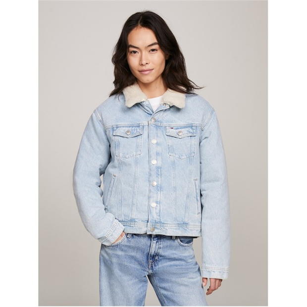 Tommy jeans denim sherpa sales jacket