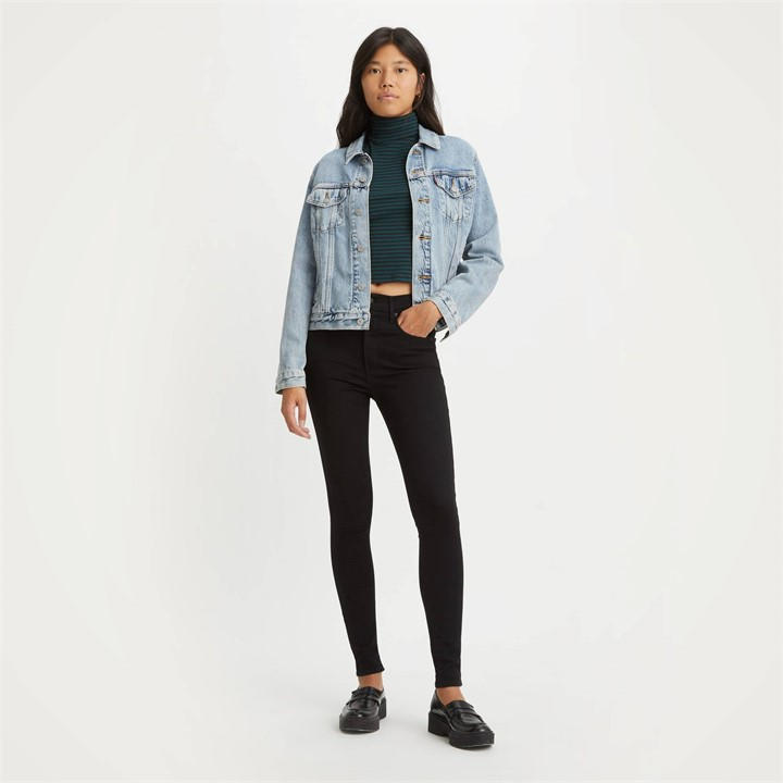 Levis Mile High Super Skinny Jeans - Black Galaxy
