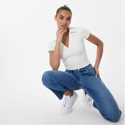 Jack Wills - Ribbed Open Collar Bodysuit
