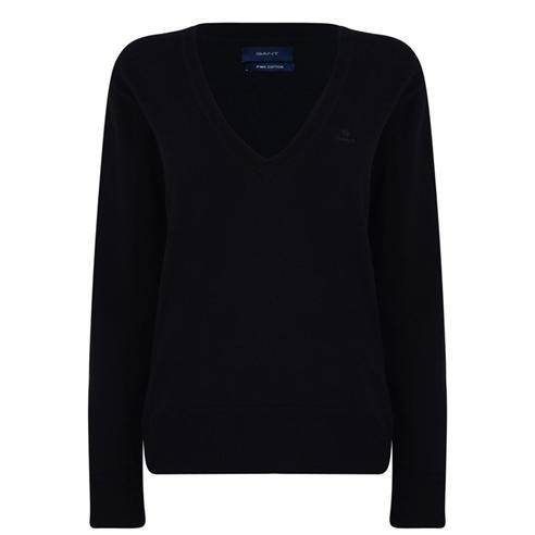 Gant - Gant V-neck Cotton Knitted Sweater