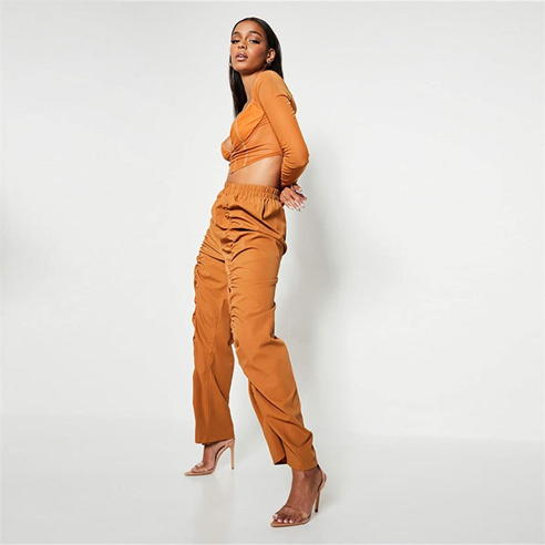 I Saw It First - Woven Ruched Leg Cargo Trousers