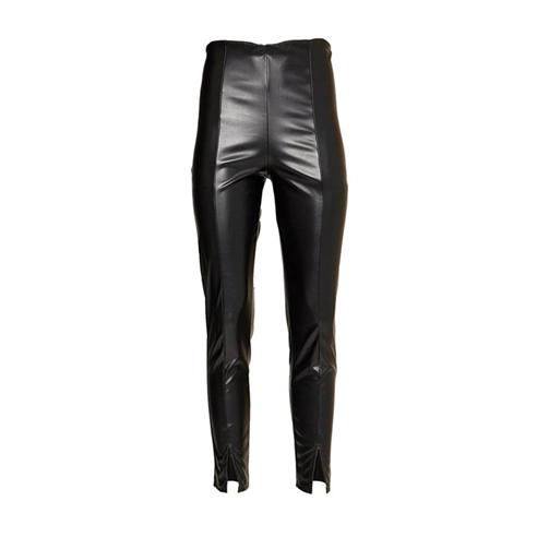 I Saw It First - Faux Leather Front Split Seam Leggings