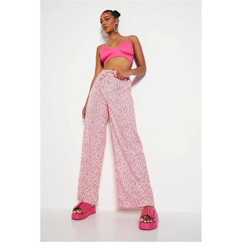 I Saw It First - Wide Leg Printed Trouser With Draw Cord