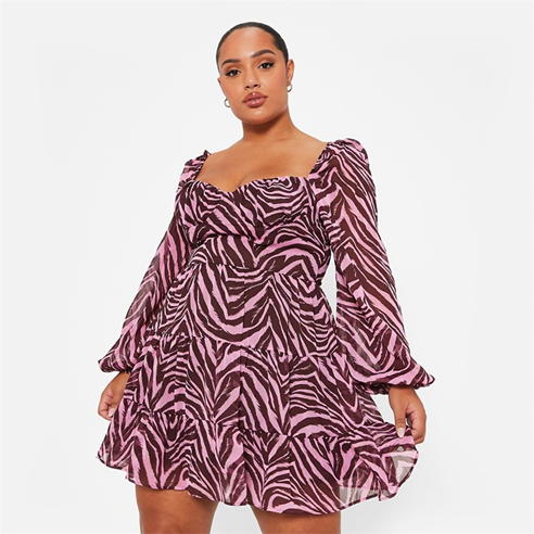I Saw It First - Printede Bust Cup Chiffon Mini Dress