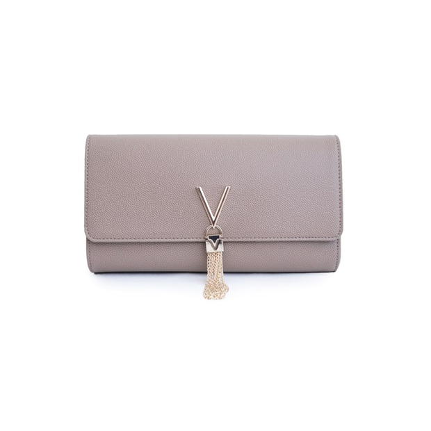 Divina Taupe Pebbled Clutch Bag