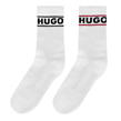 White 100 - HUGO - 2 Pack Ribbed Logo Crew Socks